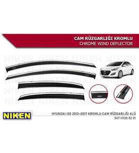 Hyundai i30 Kromlu Cam Rüzgarlığı Niken 2013-2017 (Beyaz)