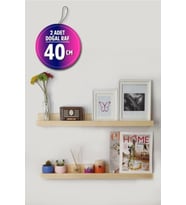 Çerçeve Duvar Rafı 40 Cm 2 Li Takım