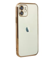 Newface iPhone 12 Kılıf Razer Lensli Silikon - Gold