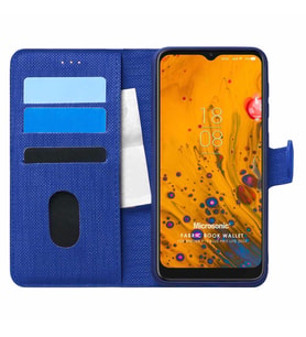 Microsonic Reeder P13 Blue Max Pro Lite 2022 Kılıf Fabric Book Wallet Lacivert