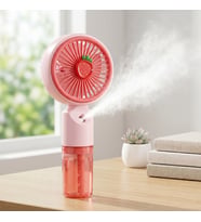 Şarjlı Mini El Vantilatörü – Su Püskürtmeli Nemlendirici Fan, Taşınabilir, 3 Kademeli Soğutma