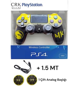 Playstation 4 DualShock Yeni Nesil V2 Yenilenmiş Gamepad + 1.5 MT Şarj Kablo + 1 Çift Analog Başlığı