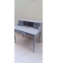Çalışma masa ST 90138 klasik kayın aslan ayak kütüphane Parlak lake gri El Yapı