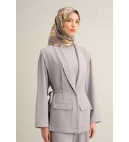 Armine Tivil İpek Eşarp 9324 - 35 Gri Karışık Desen