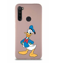 Xiaomi Redmi Note 8 Soft Premier Kapak Donald Duck-C Tasarımlı Silikon Kılıf - Pudra (Şeffaf)