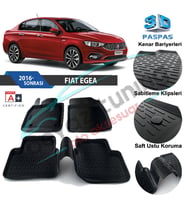 Fiat Egea Havuzlu 3D Paspas Niken Siyah 2016 Sonrası