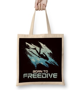 Freediving Freediver Scuba Diving Diver Underwater Ocean Sea Bez Çanta Uzun Saplı