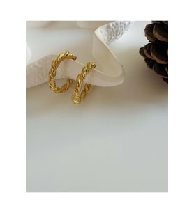 BURGU ÇELİK HALKA KÜPE GOLD RENK ACR0875