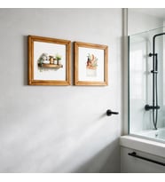 Ahşap Banyo Detaylı Yapışan Çerçeve Seti - 2 Adet