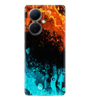 Vivo V29 Lite Kılıf Silikon Desen Özel Seri Orange Blue Color 1665