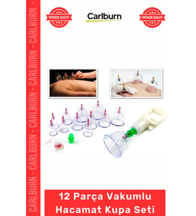 #Hacamat Profesyonel Kaliteli Selülit Giderici Masaj 12 Parça Vakumlu Hacamat Kupa Çekme Seti