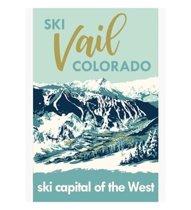 Açık Mavi Kayak Vail Colorado, Poster Tablo Ahşap Poster Dekoratif