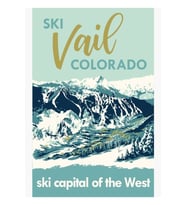 Açık Mavi Kayak Vail Colorado, Poster Tablo Ahşap Poster Dekoratif