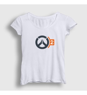 Presmono Kadın Beyaz Logo V2 Oyun Overwatch T-Shirt 361291tt (Beyaz)