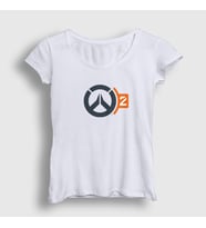 Presmono Kadın Beyaz Logo V2 Oyun Overwatch T-Shirt 361291tt (Beyaz)
