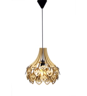 Vband Kare Modern Globe Küre Doğal Ahşap MDF 3D Lazer Kesim Rustik Salon Avize