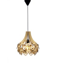 Vband Kare Modern Globe Küre Doğal Ahşap MDF 3D Lazer Kesim Rustik Salon Avize