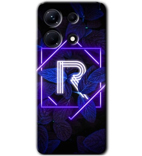 İnfinix Note 30 Pro Kılıf HD Desen Baskılı Kılıf - Dark Neon Yaprak R Harfi