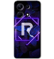 İnfinix Note 30 Pro Kılıf HD Desen Baskılı Kılıf - Dark Neon Yaprak R Harfi