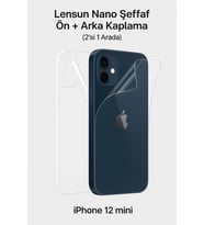 Apple Uyumlu iPhone 12 Lensun Şeffaf Ön Ve Arka Kaplama 2'si 1 Arada