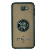 Durukar® Samsung Galaxy J7 Prime Kılıf Montreal Yüzüklü Silikon Kapak - Yeşil