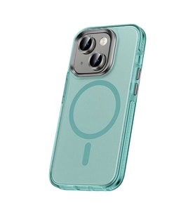 Lexroo iPhone 15 Plus Kılıf Airbagli M-safe Wireless Şarj Özellikli Lens Koruyuculu Klaptika Kılıf - Koyu Yeşil