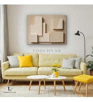 Yatay Kanvas Tablo Soyut Geometrik Bloklar Soyut Tablo Ev Ofis Duvar Dekoru