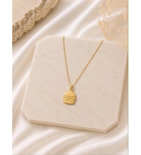 Kişiye Özel 925 Ayar Gümüş Hamburger Figürlü Kolye (Gold)
