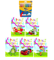 3-6 Yaş Zevkli Boyama Kitapları 5 li +Bic Kids 12 li Keçeli Boya (Beyaz)