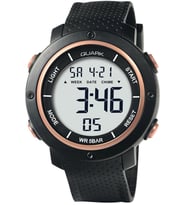 Quark Qu-353G-5 Dijital KRonometreli Takvimli Alarmlı Işıklı Erkek Kol Saati (Siyah)