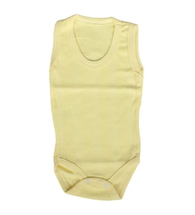 Unisex Sarı Geniş Raporlu Askılı Zıbın