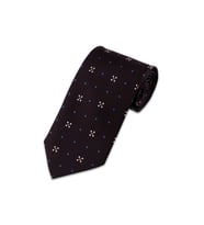 Bursa İpek Kahverengi Desenli İpek Kravat