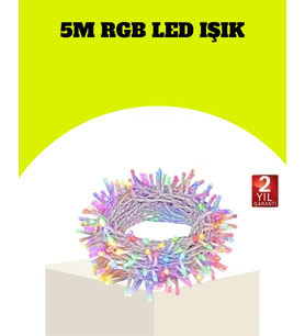 Enerji Tasarruflu Şeffaf Kablo 5 m 50 LED Dekor Işık
