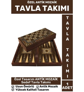 Elit Yüksek Kaliteli Uzun Ömürlü Aile Ev Arkadaş Kahve Cafe Oyun Takımı ANTİK MOZAİK TAVLA Takımı