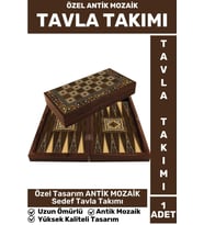 Elit Yüksek Kaliteli Uzun Ömürlü Aile Ev Arkadaş Kahve Cafe Oyun Takımı ANTİK MOZAİK TAVLA Takımı