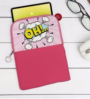 BK Gift Pop Art Tasarımlı Taşınabilir Koruyucu Tablet Kılıfı & Organizer Çanta - Pembe-1