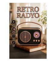 Retro Bluetooth Radyo USB ve TF Kart Destekli Nostaljik Müzik Çalar