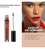 Cosmetics Matte Queen Lipstick 09 Castle Brick Kalıcı Likit Ruj, Pembe