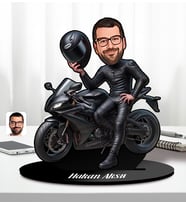 Kişiye Özel Motorcu Erkek Tasarımlı Karikatür Biblo