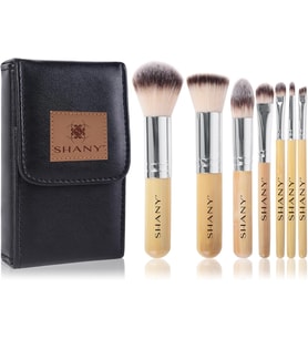 I love Bamboo - 7 parça Petite Pro Bambu fırça seti, taşıma çantalı