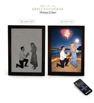 Sevgiliye Sürpriz Hediye: Kişiye Özel Gizli Fotoğraflı Sihirli Işıklı Tablo