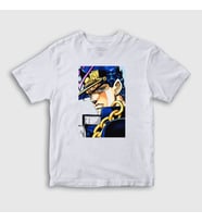 Presmono Unisex Çocuk Beyaz Jotaro Kujo V2 Anime Jojo T-Shirt 322359tt
