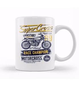 Super Cross Race Champion Kupa Bardak Porselen