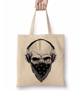 Skull Branca Feminina e Masculina Bez Çanta Uzun Saplı