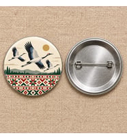 Kuşların Rotası Filistin Temalı 58 mm İğneli Rozet