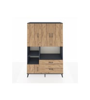 Hyperion Gardrop 7 Raflı 2 Çekmeceli 5 Kapaklı 132x44x195 Antrasit-Çam