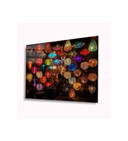 Miyrem Glasses Collection -A1^#  Renkli Sarkıtlar Cam Tablo (Çok Renkli)
