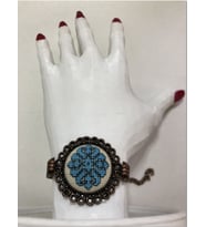 Kanaviçe İşleme Bileklik (Mavi-Mavı)