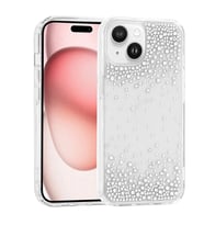 iPhone 15 Kılıf Airbag Tasarımlı Damla Taşlı Şeffaf Pera Silikon Kılıf