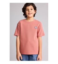 Defacto Oversıze Bisiklet Yaka Aplike Gül Kurusu Erkek Çocuk T-Shirt G6988A8/BR96